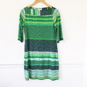 Donna Morgan Geometric Stripe Shift Dress